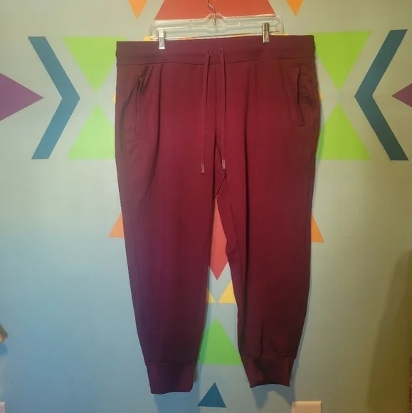 NWOT Athletic Works Maroon Women's Plus Athleisure Knit Pants Size 3X - Picture 1 of 9